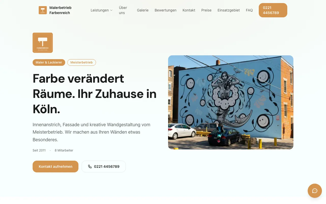 Maler & Lackierer Website Beispiel